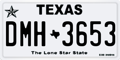 TX license plate DMH3653