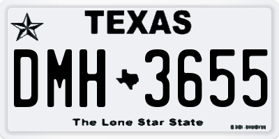 TX license plate DMH3655