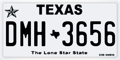 TX license plate DMH3656