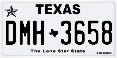 TX license plate DMH3658
