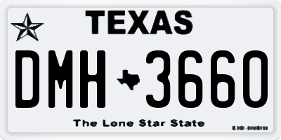 TX license plate DMH3660