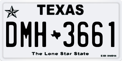 TX license plate DMH3661