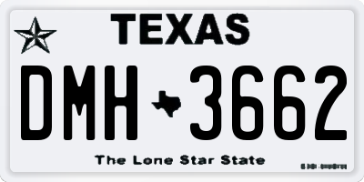TX license plate DMH3662