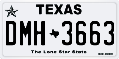 TX license plate DMH3663