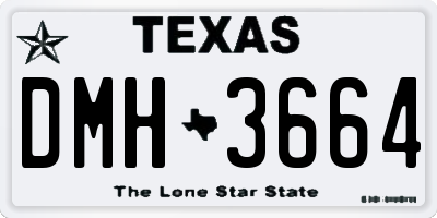 TX license plate DMH3664