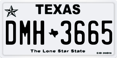 TX license plate DMH3665