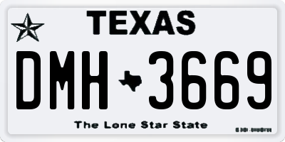 TX license plate DMH3669
