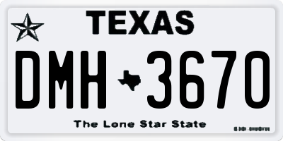 TX license plate DMH3670