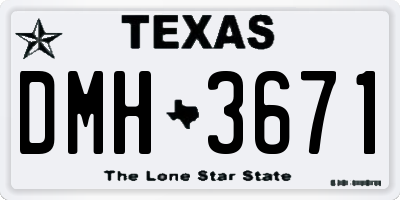 TX license plate DMH3671
