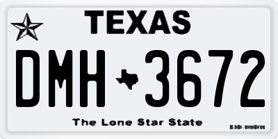TX license plate DMH3672