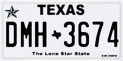 TX license plate DMH3674