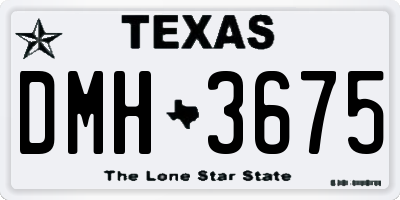 TX license plate DMH3675