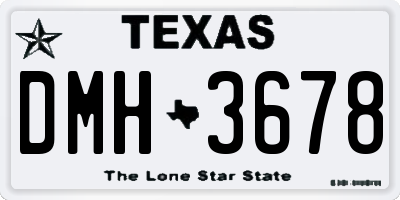 TX license plate DMH3678