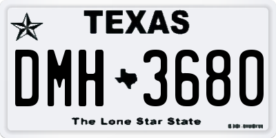 TX license plate DMH3680