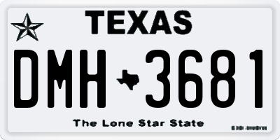 TX license plate DMH3681