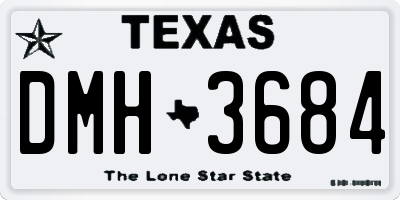 TX license plate DMH3684