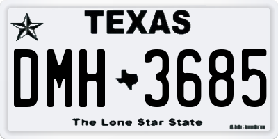 TX license plate DMH3685