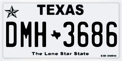 TX license plate DMH3686