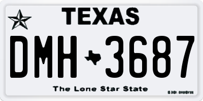 TX license plate DMH3687