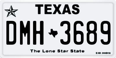 TX license plate DMH3689