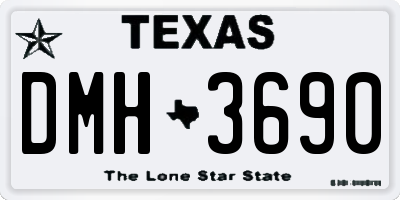 TX license plate DMH3690