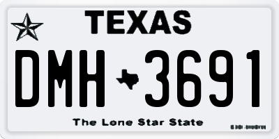 TX license plate DMH3691