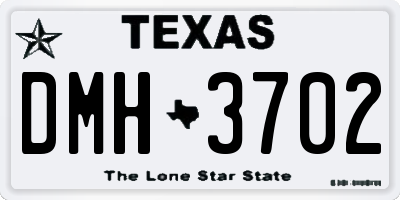 TX license plate DMH3702