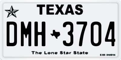 TX license plate DMH3704
