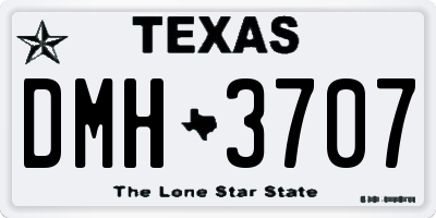 TX license plate DMH3707