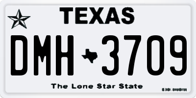 TX license plate DMH3709