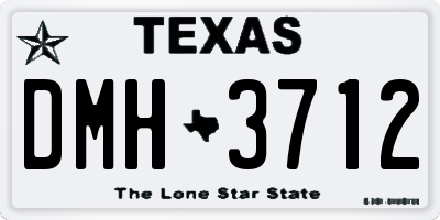 TX license plate DMH3712