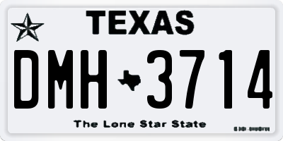 TX license plate DMH3714