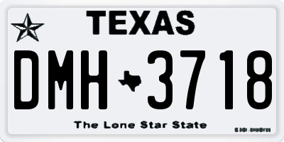 TX license plate DMH3718