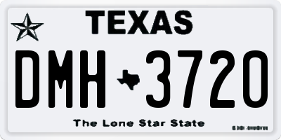 TX license plate DMH3720