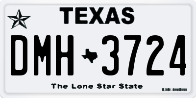 TX license plate DMH3724