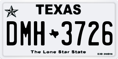 TX license plate DMH3726