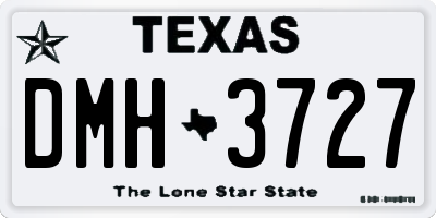 TX license plate DMH3727