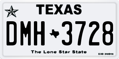 TX license plate DMH3728