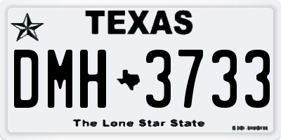 TX license plate DMH3733