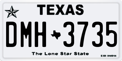 TX license plate DMH3735