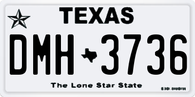 TX license plate DMH3736