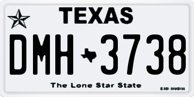 TX license plate DMH3738