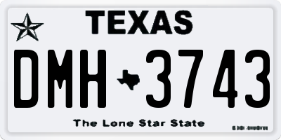 TX license plate DMH3743