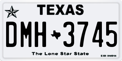TX license plate DMH3745