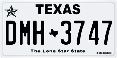 TX license plate DMH3747
