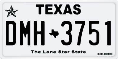 TX license plate DMH3751