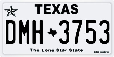 TX license plate DMH3753