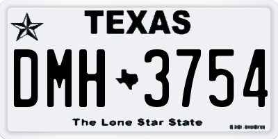 TX license plate DMH3754