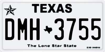 TX license plate DMH3755