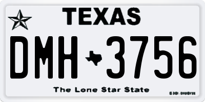 TX license plate DMH3756